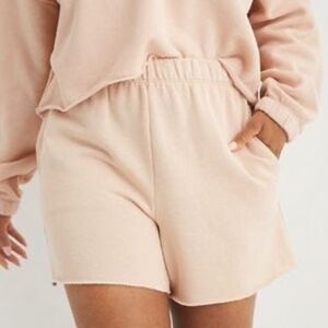 Aerie Fleece of Mind Shorts | Size L | Light Pink